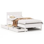 vidaXL Cadre de lit sans matelas blanc 90x190 cm bois de pin massif