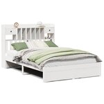 vidaXL Lit bibliothèque sans matelas blanc 140x190 cm bois pin massif