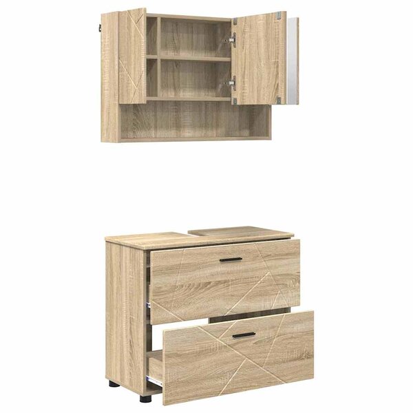 vidaXL Ensemble de mobilier de salle de bain 2 Pièces Chêne sonoma