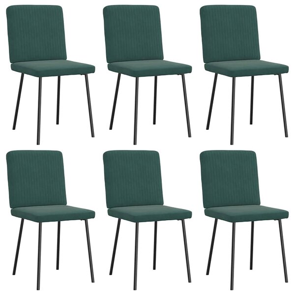 vidaXL Chaises à manger lot de 6 vert foncé velours