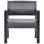 vidaXL Salon de jardin 3 Pièces avec coussins Plastique Gris