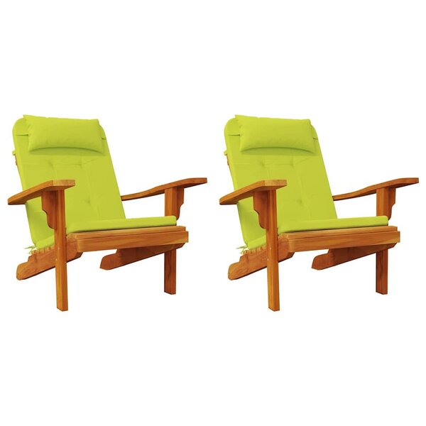 vidaXL Coussin de chaise 2 Pièces Vert vif 58 x 77 x 4.5 cm Tissu Oxford