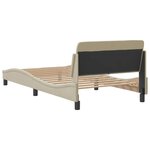 vidaXL Cadre de lit avec tête de lit Crème 100x200 cm Tissu