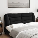 vidaXL Coussin de tête de lit Hvar noir 160 cm tissu