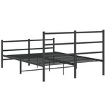 vidaXL Cadre de lit métal sans matelas avec pied de lit noir 140x190cm