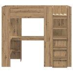 vidaXL Cadre de lit superposé avec bureau Chêne artisanal 80 x 200 cm