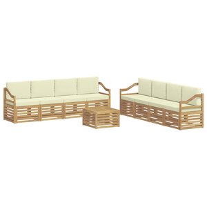 vidaXL Ensemble de canapés d'extérieur 9 pc Blanc et crème Polyester
