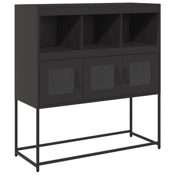 vidaXL Buffet noir 100 5x39x107 cm acier laminé à froid