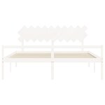 vidaXL Lit pour personne âgée sans matelas blanc 200x200cm bois massif