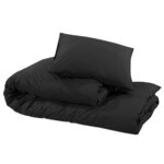 vidaXL Ensemble de housse de couette Noir 140x200 cm Microfibre légère