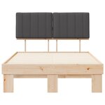 vidaXL Cadre de lit avec tête de lit rembourrée Gris foncé