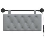 vidaXL Tête de lit suspendue Avec lumière LED Gris clair Tissu