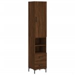 vidaXL Buffet haut Chêne marron 34 5x34x180 cm Bois d'ingénierie