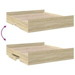 vidaXL Cadre de lit avec tiroirs sans matelas chêne sonoma 180x200 cm