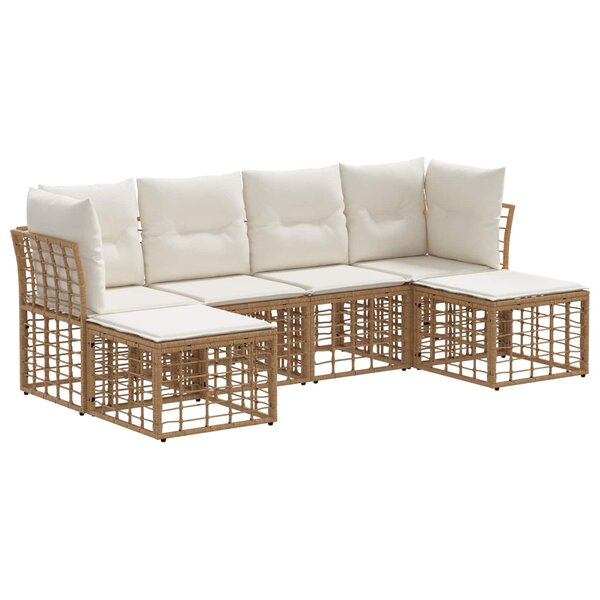 vidaXL Ensemble de canapés d'extérieur Naturel Polyester