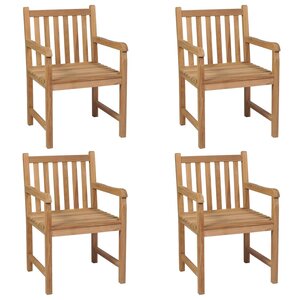 vidaXL Chaises de jardin lot de 4 et coussins taupe bois teck solide