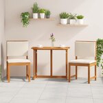 vidaXL Chaises de jardin sans accoudoirs avec coussins - Pack de 2 en bois d'acacia massif