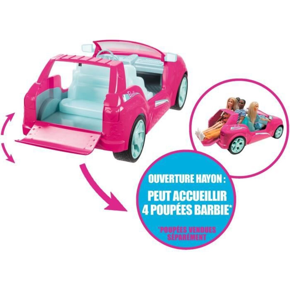 Véhicule télécommandé Barbie Cruiser SUV 44cm - Sons et lumières - MONDO  MOTORS