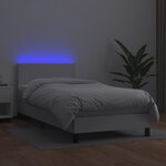 vidaXL Sommier à lattes de lit avec matelas et LED Blanc 90x190cm