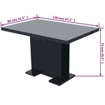 vidaXL Table à manger extensible noir brillant