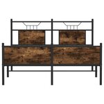 vidaXL Cadre de lit sans matelas chêne fumé 150x200 cm bois ingénierie