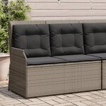 vidaXL Banc inclinable de jardin avec coussins gris résine tressée