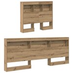 vidaXL Tête de lit de rangement avec étagère chêne artisanal 80 cm
