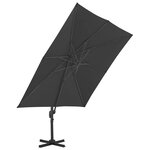 vidaXL Parasol de jardin en porte-à-faux avec mât en aluminium noir
