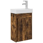 vidaXL Meuble de salle de bain avec robinet Chêne fumé