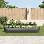 vidaXL Lit surélevé de jardin 320x80x44 cm Acier galvanisé Gris
