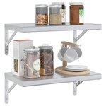 vidaXL Étagères murales 2 Pièces 50x30 cm argenté acier inoxydable