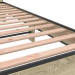 vidaXL Cadre de lit chêne sonoma 160x200 cm bois d'ingénierie et métal
