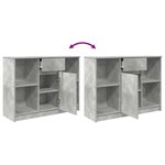 vidaXL Buffet avec tiroir gris béton 101x35x76 cm bois d'ingénierie