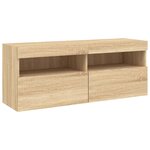 vidaXL Ensemble de meubles TV muraux 7Pièces et lumières LED chêne sonoma