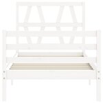 vidaXL Cadre de lit avec tête de lit blanc simple bois massif