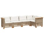 vidaXL Salon de jardin avec coussins 5 Pièces beige résine tressée