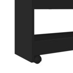 vidaXL Chariot de rangement étroit 4 niveaux noir bois d'ingénierie