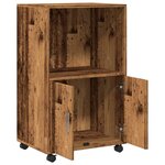 vidaXL Armoire à roulettes vieux bois 55x40x91 cm bois d'ingénierie