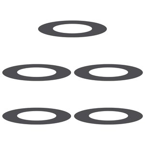 vidaXL Anneaux d'arbre plats 5 Pièces Noir Ø40 / 70 cm Acier