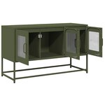 vidaXL Meuble TV vert olive 100 5x39x60 5 cm acier laminé à froid