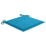 vidaXL Chaises Batavia lot de 2 et coussins bleus Bois de teck massif