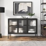 vidaXL Buffet noir 105x35x70 cm verre et acier