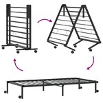 vidaXL Cadre de lit sans matelas pliable noir 75x190 cm acier