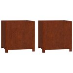vidaXL Jardinières avec pieds 2 Pièces Rouillé 50x50x50 cm Acier corten