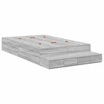 vidaXL Cadre de lit avec rangement Sonoma gris 226.5 x 120 x 31.5 cm