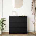 vidaXL Buffet chêne noir 80x35x76 cm bois d'ingénierie