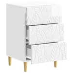 vidaXL Table de chevet Blanc brillant 43 x 39 5 x 66 5 cm