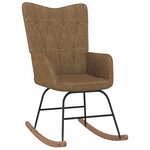 vidaXL Chaise à bascule avec tabouret Taupe Tissu