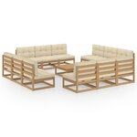 vidaXL Salon de jardin 13 Pièces avec coussins Bois de pin massif
