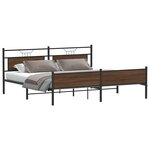 vidaXL Cadre de lit en métal sans matelas chêne marron 200x200 cm
